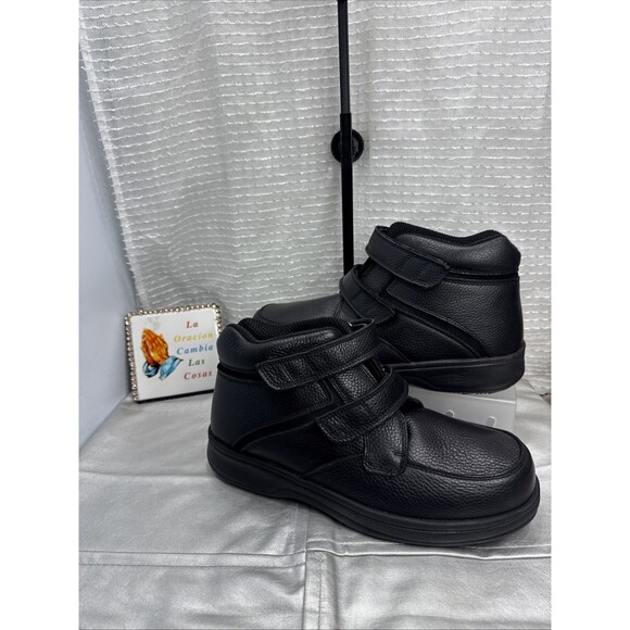 (Q7) Orthofeet Glacier Gorge Ankle Boots Mens Size 9/2E,Wide Black Leather Ortho main image 4